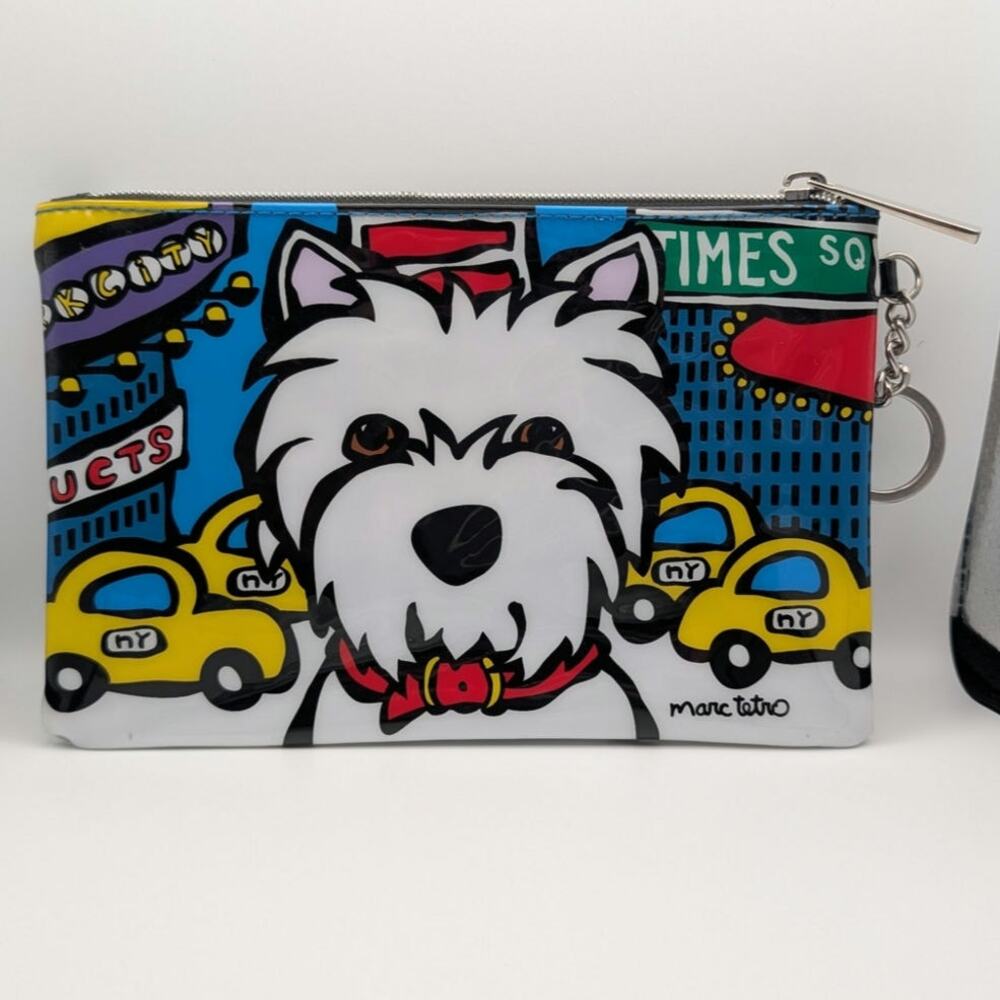 Marc Tetro Zippered Pouch West Highland White Terrier Times Square New York City
